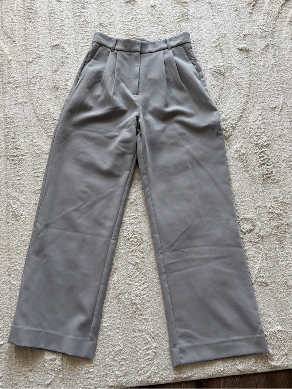 Abercrombie & Fitch Light Gray Wide-Leg Trousers